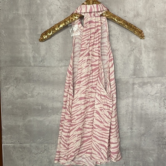 Free People Pink Zebra Print Button Down Tank Top - Picture 6 of 9